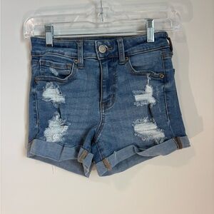 Aeropostale Blue Distressed Jean Shorts